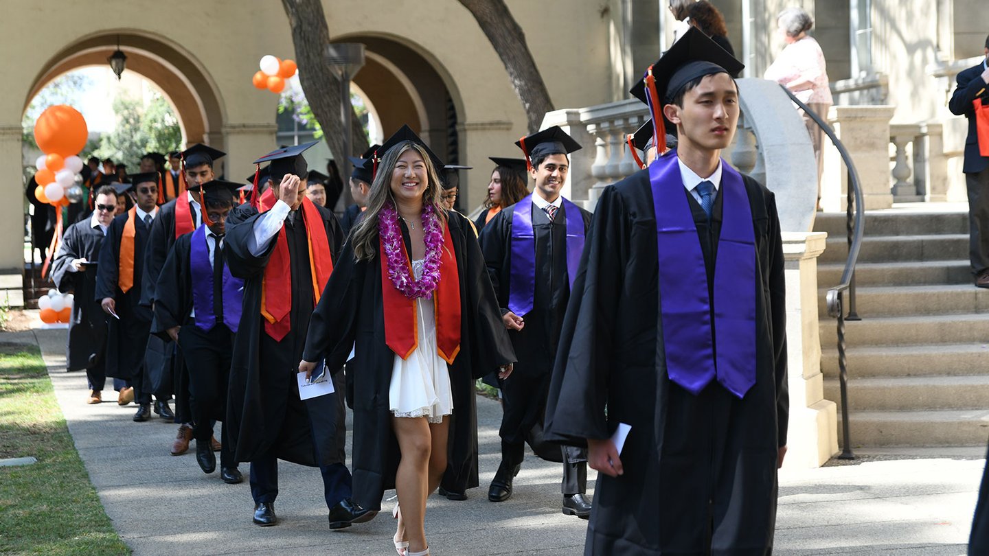 Undergraduates process in at the beginning of the Commencement ceremony.
