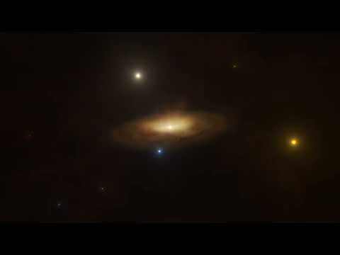 Artist’s animation of the black hole at the centre of SDSS1335+0728 awakening in real time