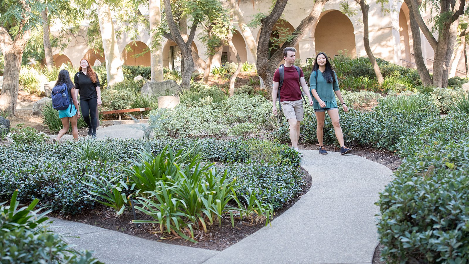 students on Caltech campus