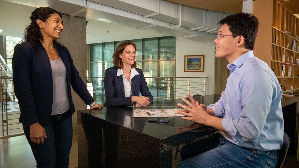 Left to right:  Azita Emami, Chiara Daraio, and Wei Gao, whose labs are developing different types of wearable sensors