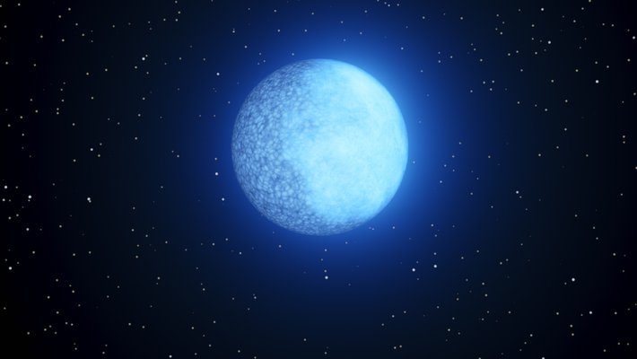 This artist's concept shows the two-faced white dwarf nicknamed Janus. The blue-tinted dead cinder of a star, which was once a star like our sun, is composed primarily of hydrogen on one side and helium on the other (the hydrogen side appears brighter).