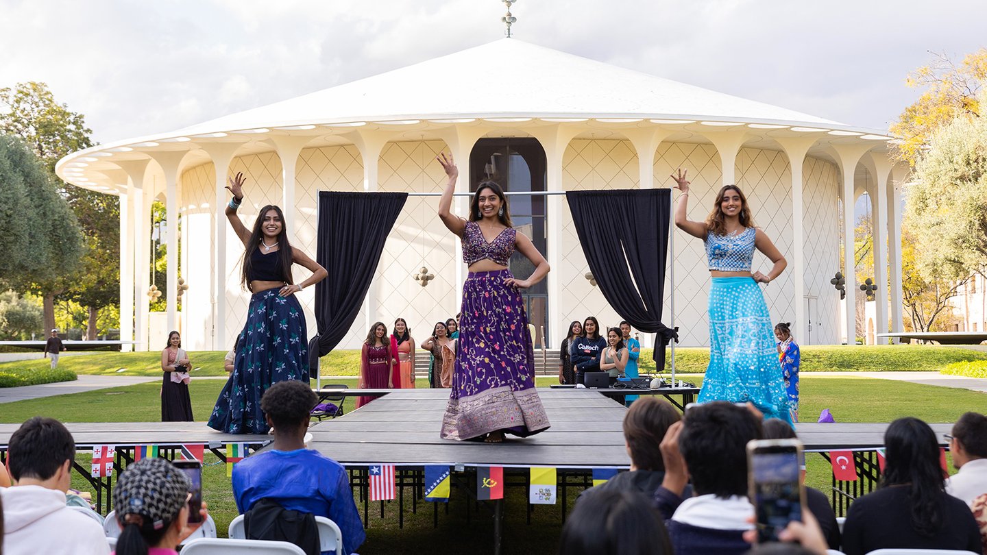 A performance by Bollywood dance team Caltech Dhamaka.
